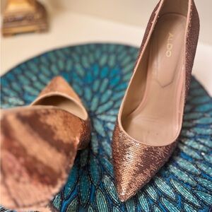 ALDO Women's Dusty Pink sequin shoes